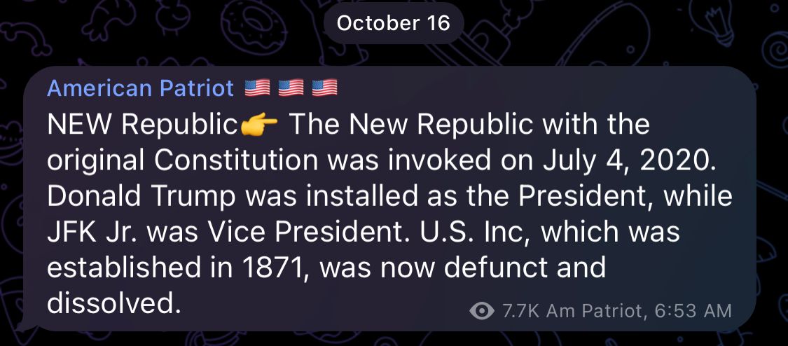 NEW Republic👉 The New Republic with the original Constitution was invoked on July 4, 2020.