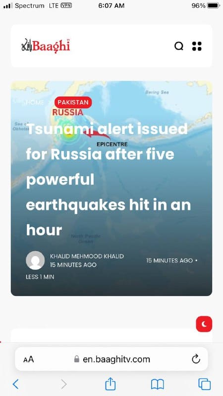 Latest Update Reported. 5 Earthquakes hit Russia Pacific.