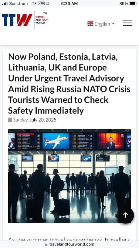 Russia - NATO Alert. Travel Advisory for Europe.
