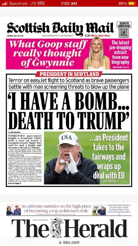 🏴󠁧󠁢󠁳󠁣󠁴󠁿 The Threat to the President.