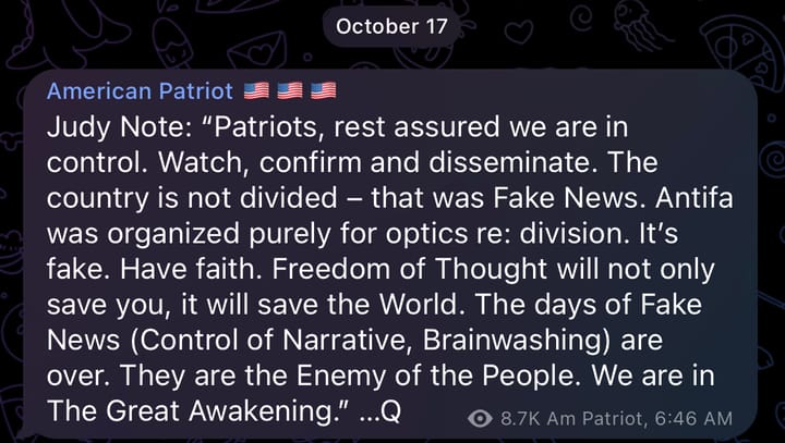 Patriots, rest assured we are in control.