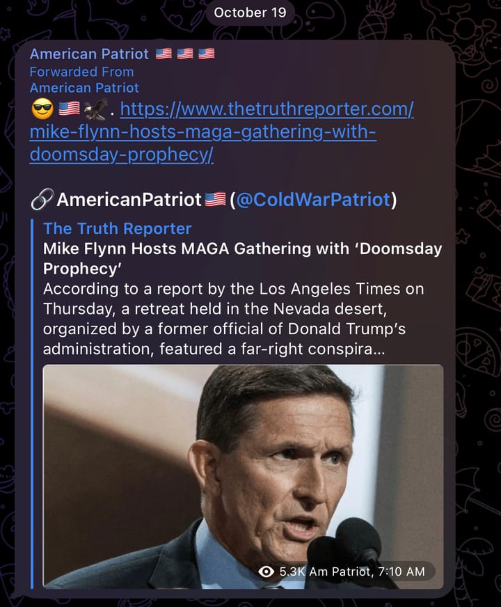 mike flynn hosts maga gathering with doomsday prophecy